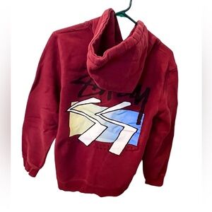 Burgundy Stussy Hoodie Size small